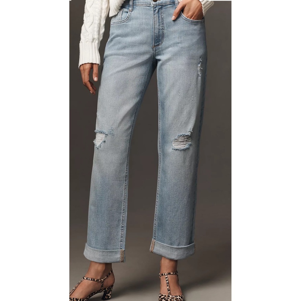 Z1 Pilcro Baggy Slim Boyfriend High-Rise Relaxed Jeans Distressed Light Wash 29 - Picture 11 of 12